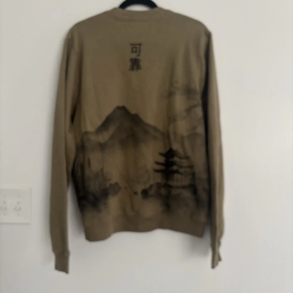 Blind Rooster Men's Japanese Asian Landscape Print Sweater SzL